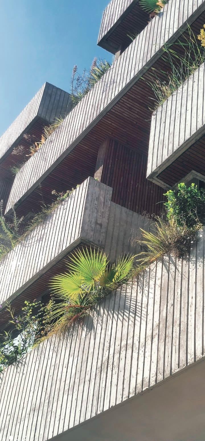 Immeuble à balcons plantés en béton — vue 3